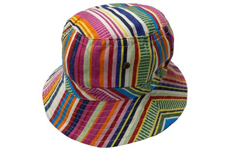 Pink, Green Dobby Weave Striped Bucket Hats - Stripe Sun Hat | The ...