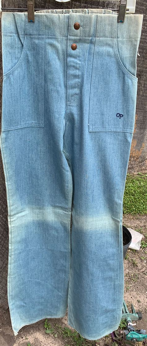 Op Ocean Pacific Elastic Button 70s Vintage Boot Cut Denim Jeans