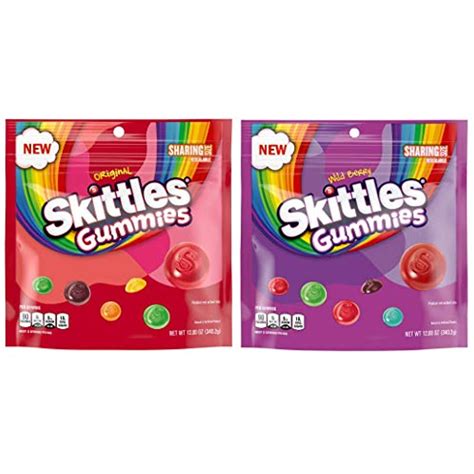 Skittles Gummy Candy Original And Wild Berry Sharing Size Bags Bundle 1 Of Each