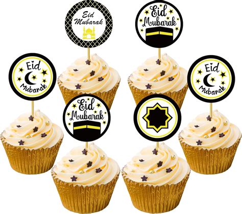 Eid Mubarak Cupcake Toppers Moon And Star Eid India Ubuy