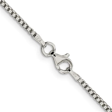 Sterling Silver Mm Round Box Chain Unclaimed Diamonds