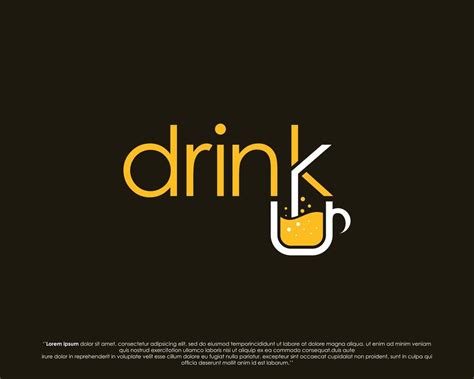 Drink Text Logo Modern Typography Fruit Juice Logo Fresh Drink Logo