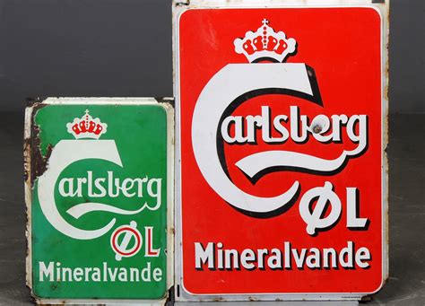 Breweriana Reklame For Carlsberg Bryggerierne Emaljeskilt Carlsberg