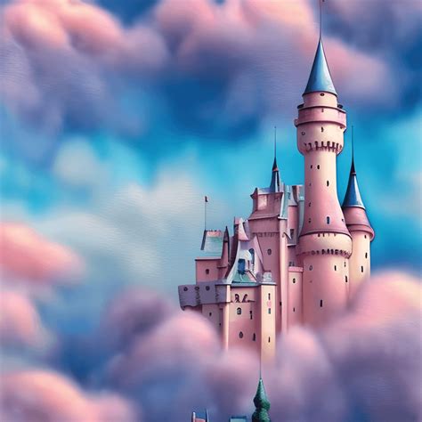 Fairytale Castles On Clouds Digital Graphic Creative Fabrica