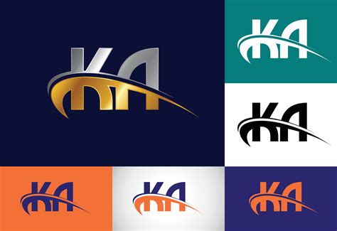 Initial Monogram Letter K A Logo Design Vector Template KA Letter Logo