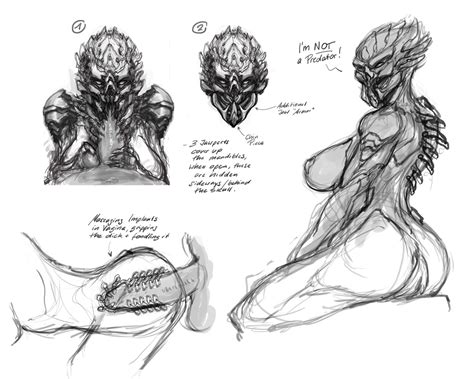 Sensual Alien Mechanism Concept Sketches By Neurodyne Hentai Foundry