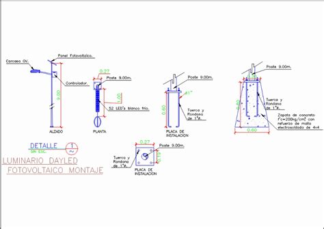 Detalle De Alumbrado Publico En Autocad Cad Mb Bibliocad