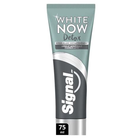 Dentifrice Blancheur Détox Argile Charbon Actif White Now SIGNAL le