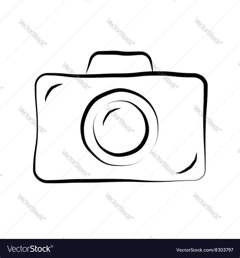 Photo camera doodle icon 1 Royalty Free Vector Image