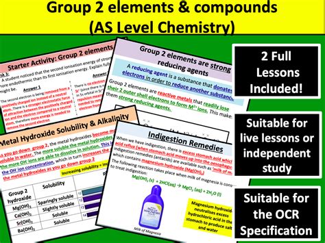 Ocr Chemistry Group Elements Compounds Teaching Resources