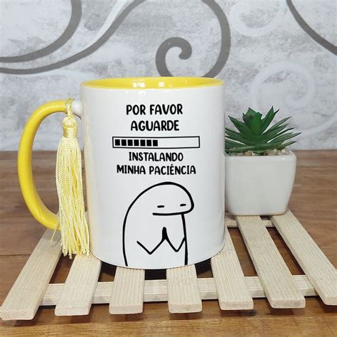 Caneca Instalando a Paciência Flork divertida Creative Sua Loja de