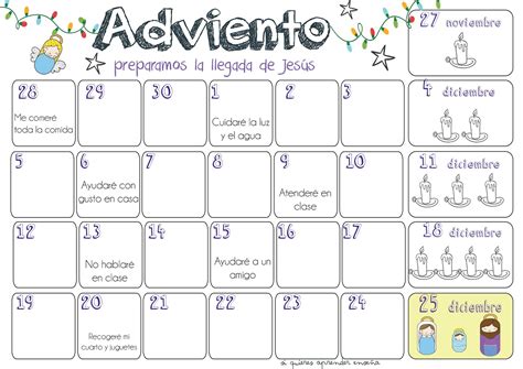 Calendarios De Adviento Para Colorear E Imprimir Gratis