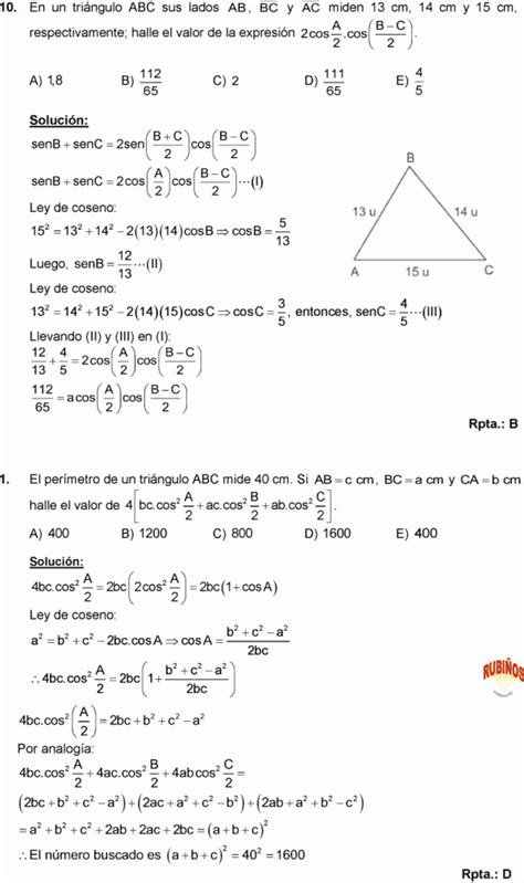 LEY DE COSENOS EJERCICIOS RESUELTOS Y DEMOSTRACIÓN