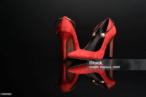 Red High Heels Woman Shoes Stock Photo - Download Image Now - Sensuality, Shoe, Adult - iStock