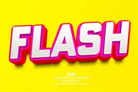 Psd 3d Flash Editable Text Effect Graphic By Truevector · Creative Fabrica