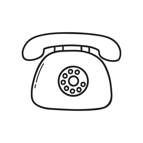 Hand Drawn Retro Telephone Doodle Sketch Style Vector Illustration