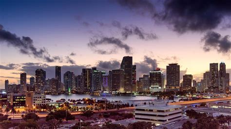 Miami Evening City Panorama Florida Free Image Download