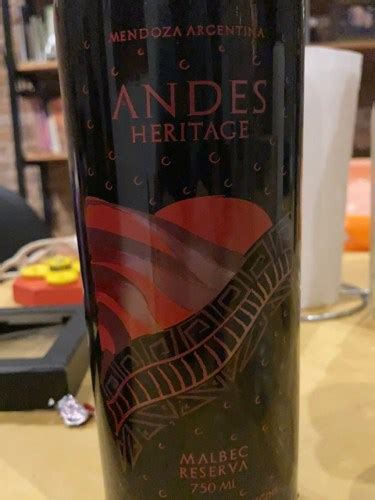 Andes Heritage Reserva Malbec Vivino US