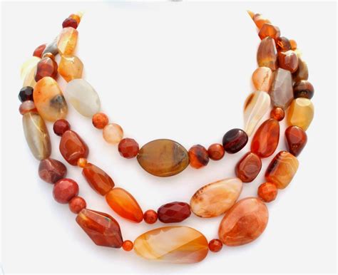 The Jewelry Ladys Store Massive Necklace Agate Carnelian Chalcedony