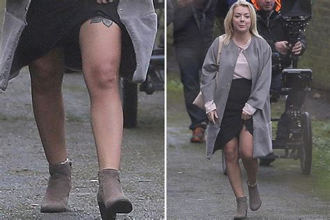 Sheridan Smith flashes her thigh tattoo on the set of new ITV series ...