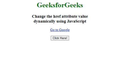 How to insert a JavaScript variable inside href attribute? - GeeksforGeeks