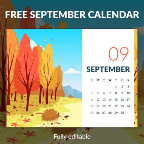 editable printable september calendar masterbundles