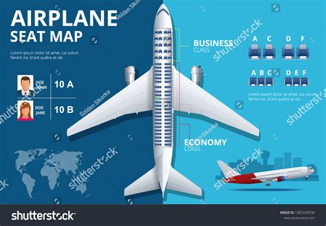 Chart Airplane Seat Plan Aircraft Passenger Stock Vector (Royalty Free ...