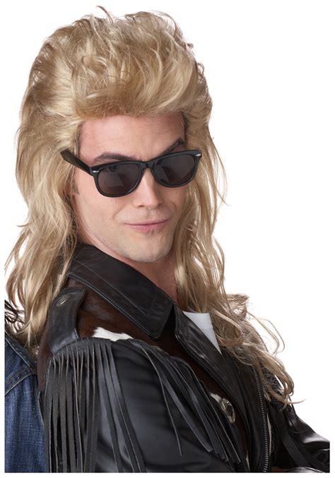 80s Blonde Rock Mullet Wig For Men