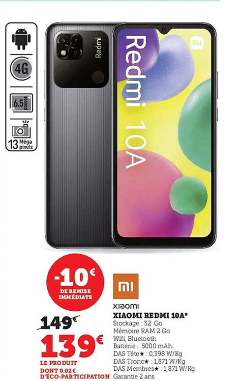 Promo Xiaomi Redmi 10A Chez Super U ICatalogue Fr