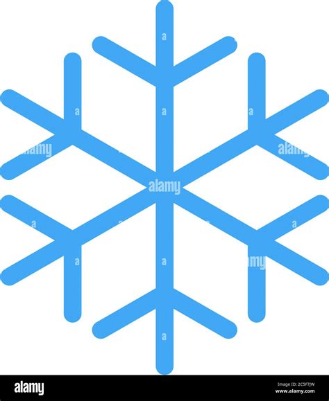 Snowflake Icon Blue Color Cold Weather Sign Vector Illustration Stock