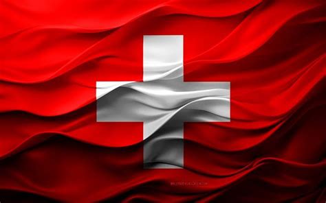 4k, Flag of Switzerland, European countries, 3d Switzerland flag ...