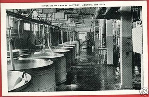 MONROE WI WISCONSIN CHEESE FACTORY INTERIOR POSTCARD