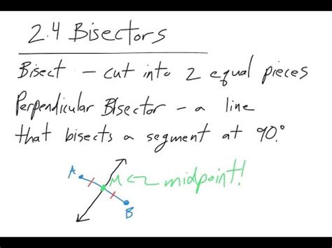 How To Find The Equation Of A Perpendicular Bisector Given The