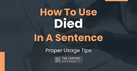 How To Use "Died" In A Sentence: Proper Usage Tips