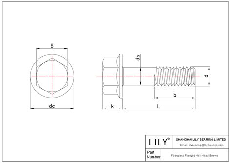 91345a704 Fiberglass Flanged Hex Head Screws Lily Bearing