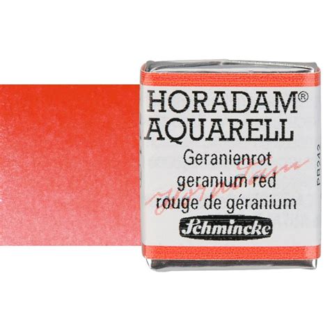 Schmincke Horadam Half Pan Watercolor Geranium Red Jerry S Artarama