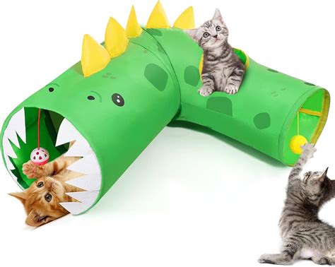 Amazon Pawaboo Cat Tunnels For Indoor Cats Collapsible Dinosaur