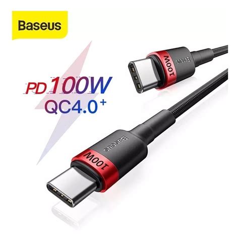 Cable Baseus Usb Tipo C A Tipo C 100w Qc40 Carga Rápida 2m Mercado Libre