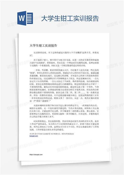 大学生钳工实训报告word模板免费下载编号vopalll51图精灵