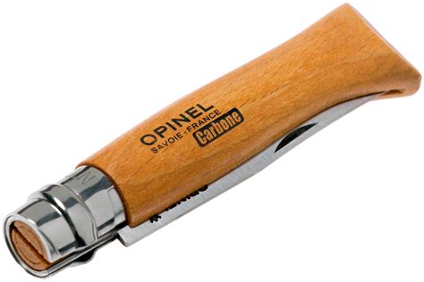 Opinel Pocket Knife No 8 Luxury Range With Leather Sheath Carbon