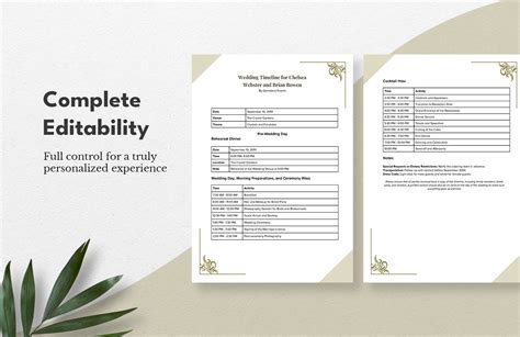 Wedding Timeline Template in Word, PDF, Google Docs - Download | Template.net