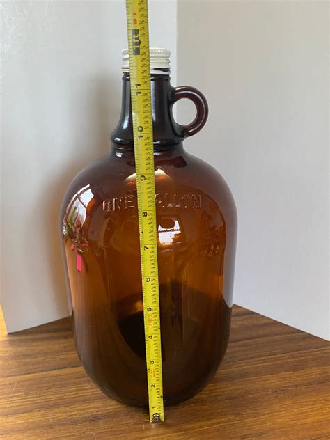 Vintage Amber One Gallon Duraglas Glass Jug Aluminum Twist Etsy