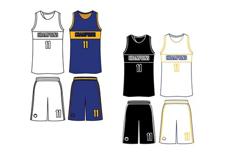 Basketball Jersey Blue Yellow 11 Bundle Graphic by pinkskiesstudioo ...