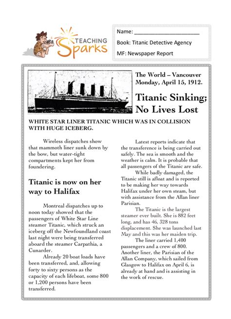 The Titanic Detective Agency Ks1 And Ks2 Resources Titanic Topic