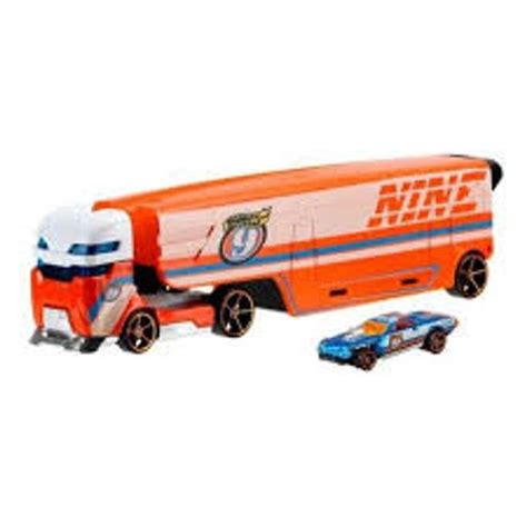 Hot Wheels Mattel Caminhão Transportador Speedway BDW51 14847 Caminhões Motos e Ônibus de