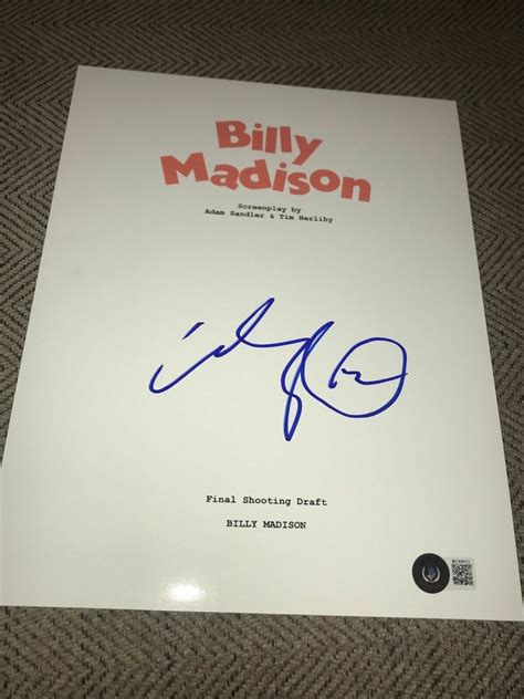 Adam Sandler Signed Autograph Billy Madison Movie Script In Person