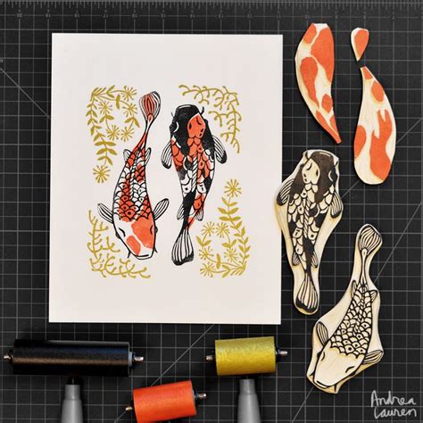 Andrea Lauren Ink Print Repeat In Linocut Prints Prints