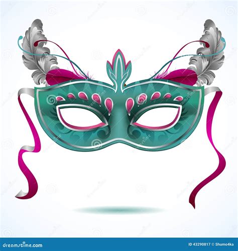 Carnival Mask With Feathers Vector Illustrations Stock Vector Image