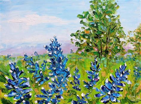 Texas Bluebonnets Painting by Karen Tarlton - Pixels