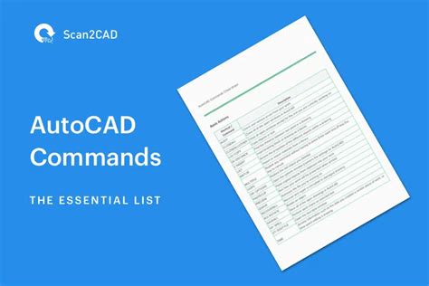 AutoCAD Commands List With PDF Cheat Sheet Scan2CAD